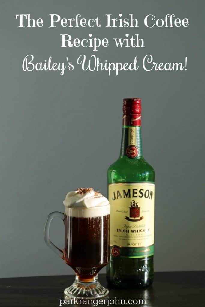 The Perfect Irish Coffee Recipe. Here is a traditional Irish Coffee Cocktail with Jameson we got while visiting Ireland. It is easy to make with how to make recipe and a bit of Irish love. #irishcoffee #recipe #jameson #howtomake