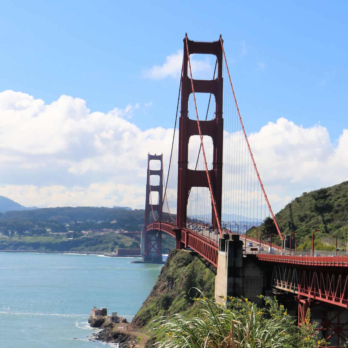 View of the Golden Gate Bridge and San Francisco California