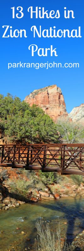 13 Hikes in Zion National Park in Utah including Angels Landing, The Narrows, and Emerald Pools! Both backpacking hikes and day hikes, hikes with kids, Weeping Rock and more
