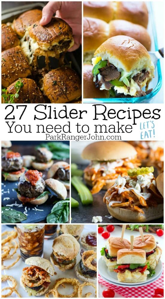 27 tasty sliders Recipes you need to make! Cheeseburger, Ham and Cheese, cheesesteak, party, meatball, Hawaiian, chicken, beef so may different Slider recipes to try! 
