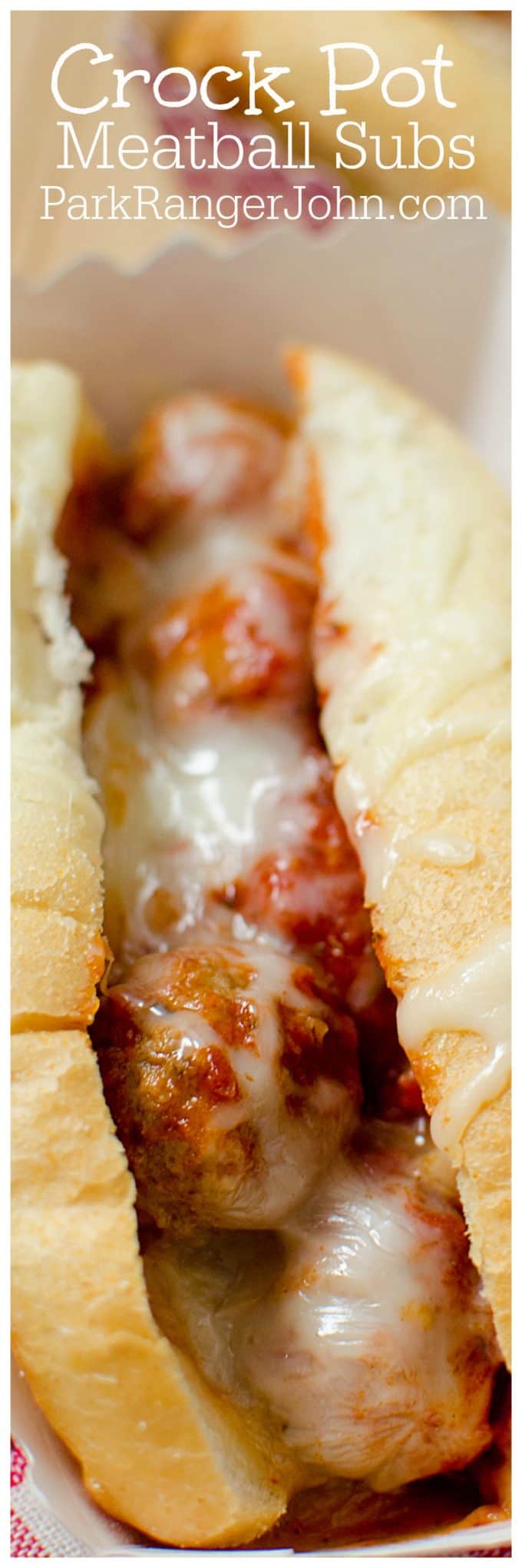 Easy Slow Cooker Crock Pot Meatball Subs sandwiches recipe made with frozen meatballs! Great comfort food dinner for the entire family.