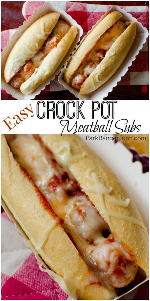 Super easy Crock Pot Meatball Sub Recipe made with frozen meatballs!!! The slow cooker crockpot does all the work. These are great for game day parties or family dinner. Seriously so easy to make! #Slowcooker #crockpot #meatball #recipe 