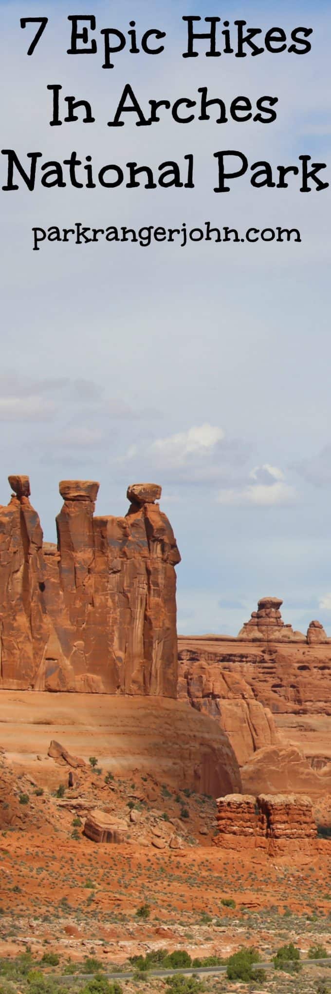 Seven Epic hikes in Arches National Park Utah! Hikes include Delicate Arch, the Devils Garden, the Fiery Furnace, The Windows, Sand Dune Arch, Balanced Rock and Wall Street.