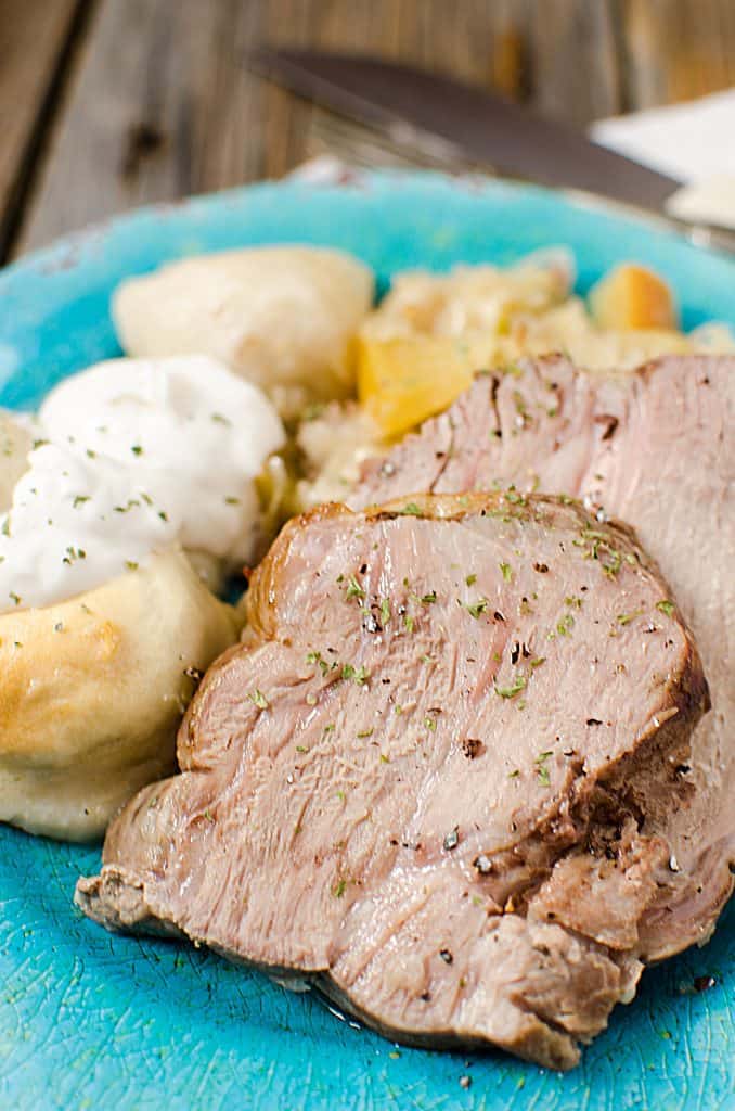 Slow Cooker Crock Pot German Pork Roast & Sauerkraut is one of my favorite dishes. It makes cooking dinners for the family a snap using this easy to follow recipe.