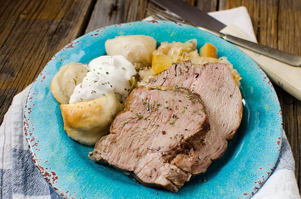 Slow Cooker Crock Pot German Pork Roast & Sauerkraut is one of my favorite dishes. It makes cooking dinners for the family a snap using this easy to follow recipe.