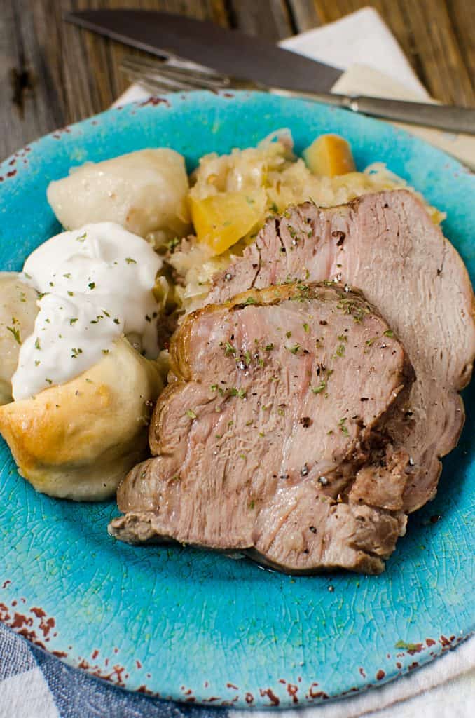 Slow Cooker Crock Pot German Pork Roast & Sauerkraut is one of my favorite dishes. It makes cooking dinners for the family a snap using this easy to follow recipe.