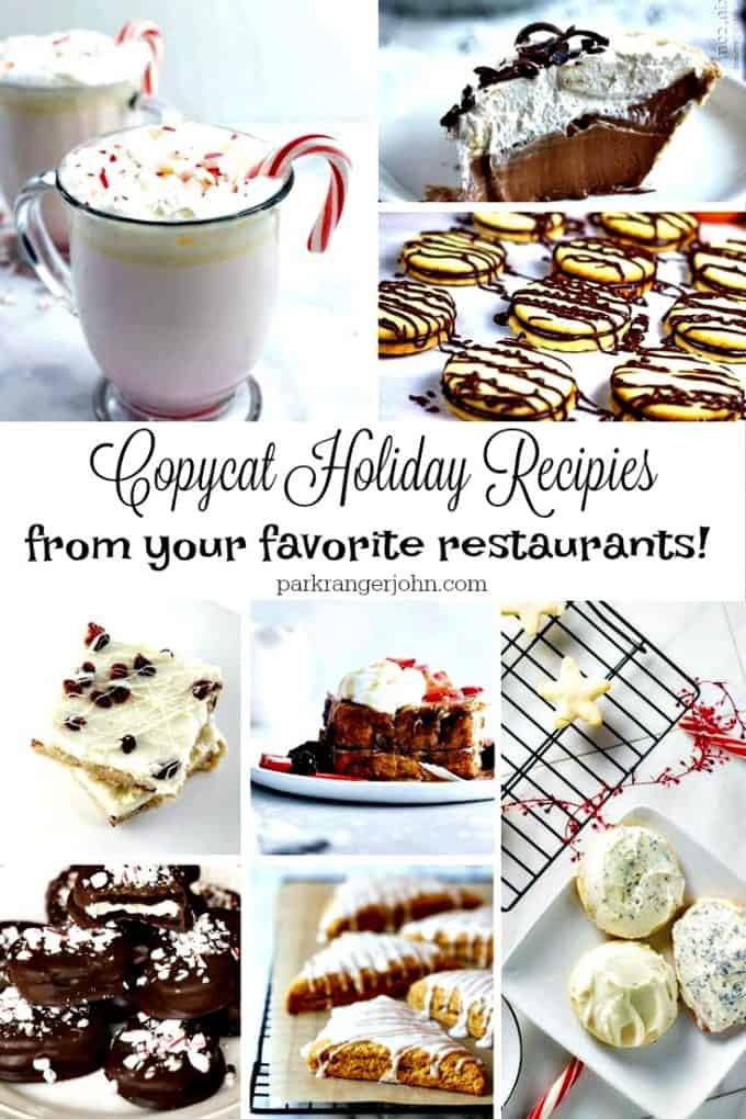 Delicious Copy Cat Holiday recipes from your favorite restaurants! Some of the copycat restaurant recipes come from your favorite restaurants like Chick Fil A, Applebee's, Cheesecake Factory, Starbucks and McDonald's #copycat #restaurant #recipies #holiday