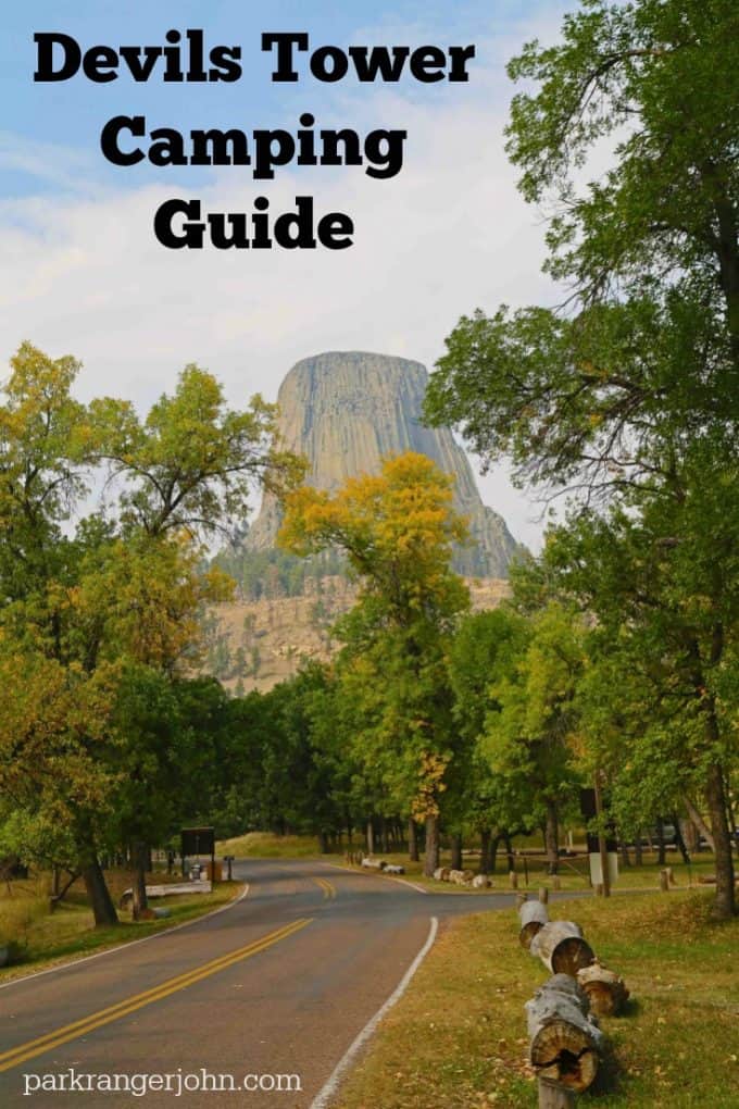 Tips for Devils Tower Camping in Wyoming! Devils Tower is America's first National Monument known for Climbing, hiking and Close Encounters of a Third Kind #devilstower #devilstowernationalmonument #wyoming #camping