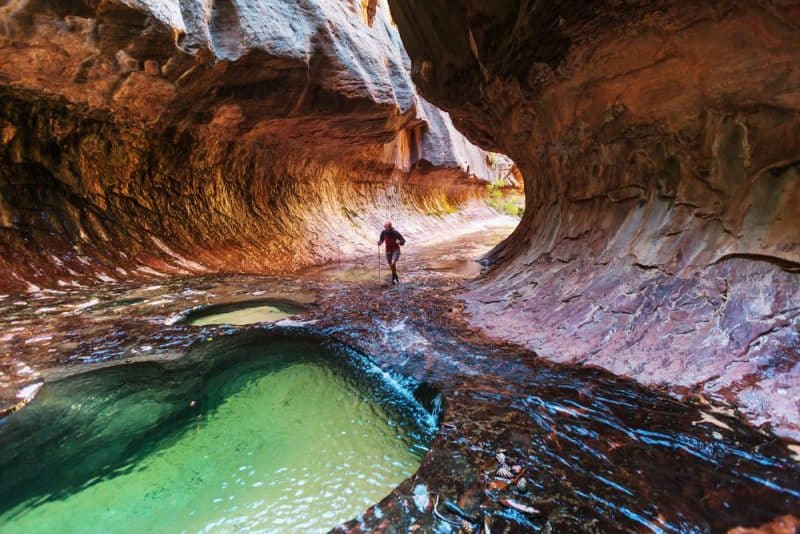 Guide to 13 great Hikes in Zion National Park in Utah! Hikes highlighted include Angels Landing, The Narrows, and Emerald Pools. #zionnationalpark #hikes #narrows #angelslanding #emeraldpools