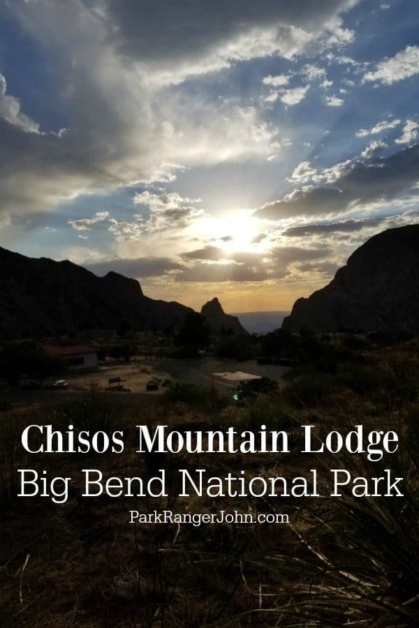 Sunset from Chisos Mountain Lodge with some clouds