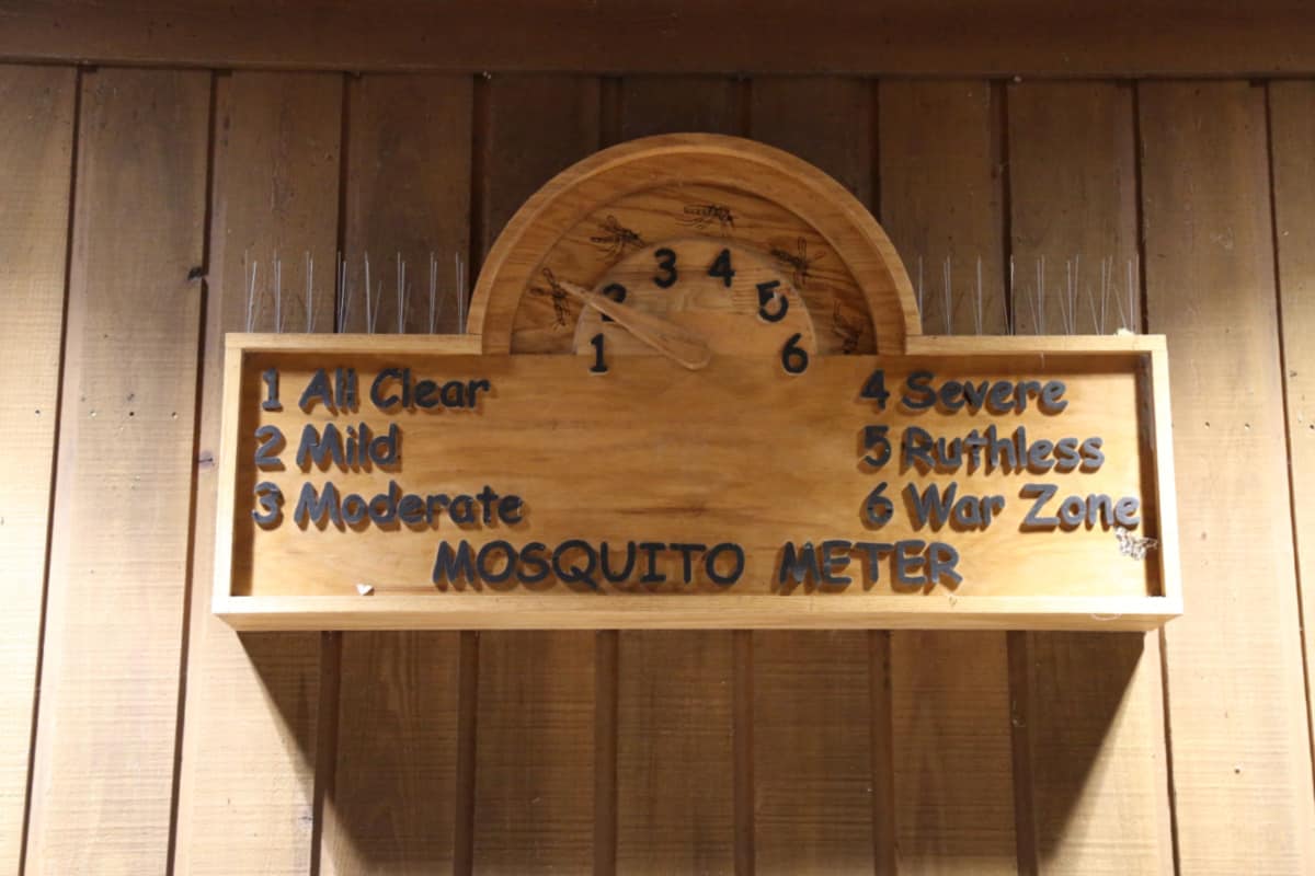 photo of a mosquito meter from all clear to a war zone