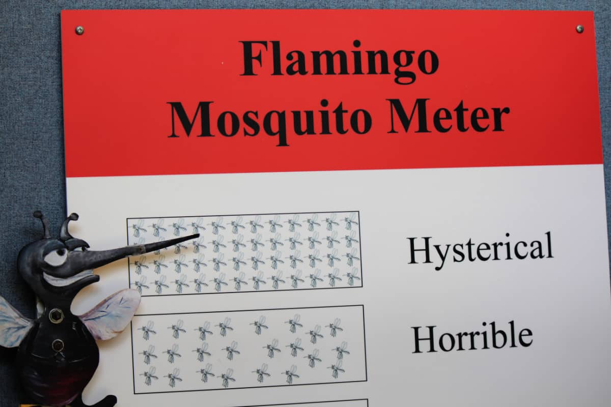 Mosquito meter at Flamingo visitor center at Everglades National Park