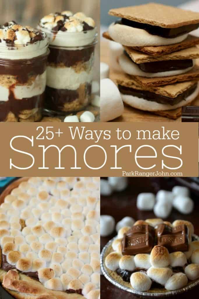 25+ Ways to make smores in the middle of a collage of smores recipes 
