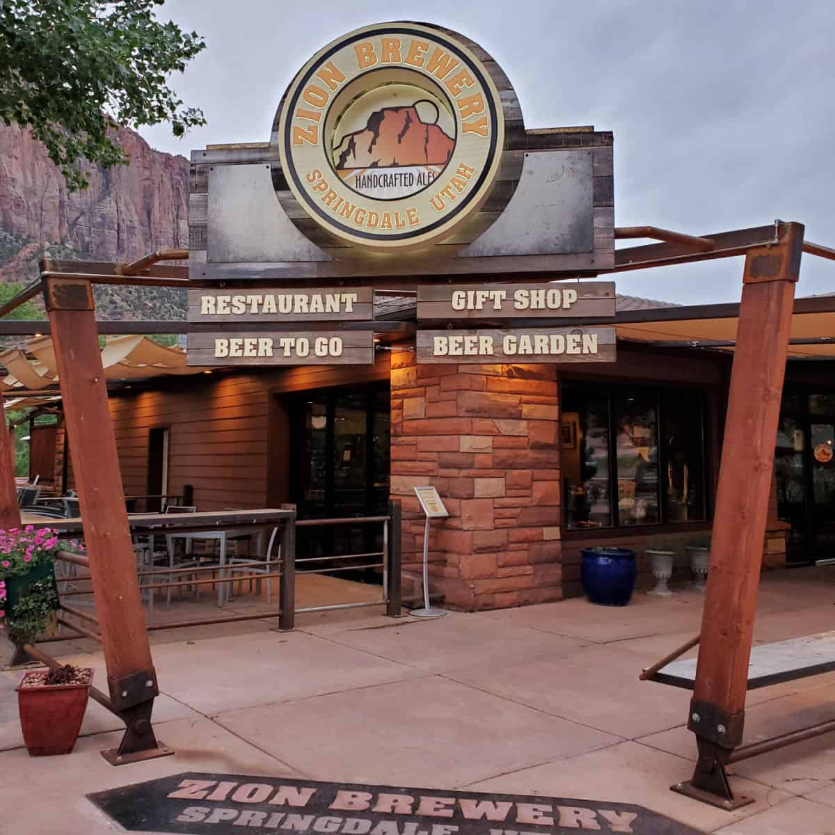 The Zion Brewery is located just outside Zion National Parks South Entrance 