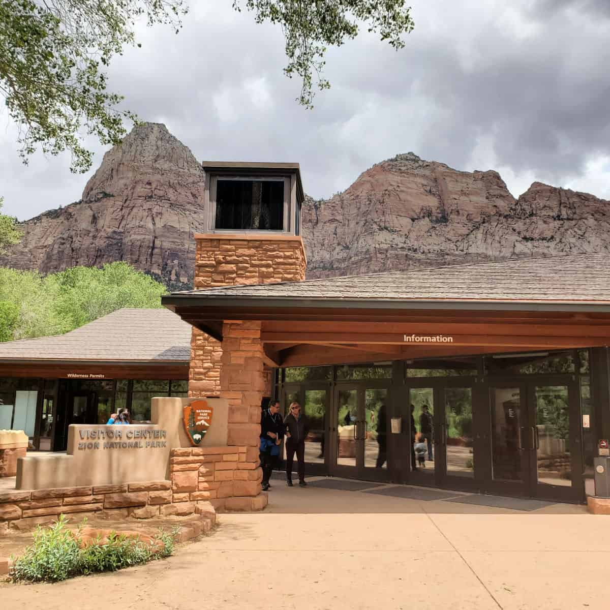 The Zion Canyon Visitor Center at the South Entrance of Zion National Park in Utah