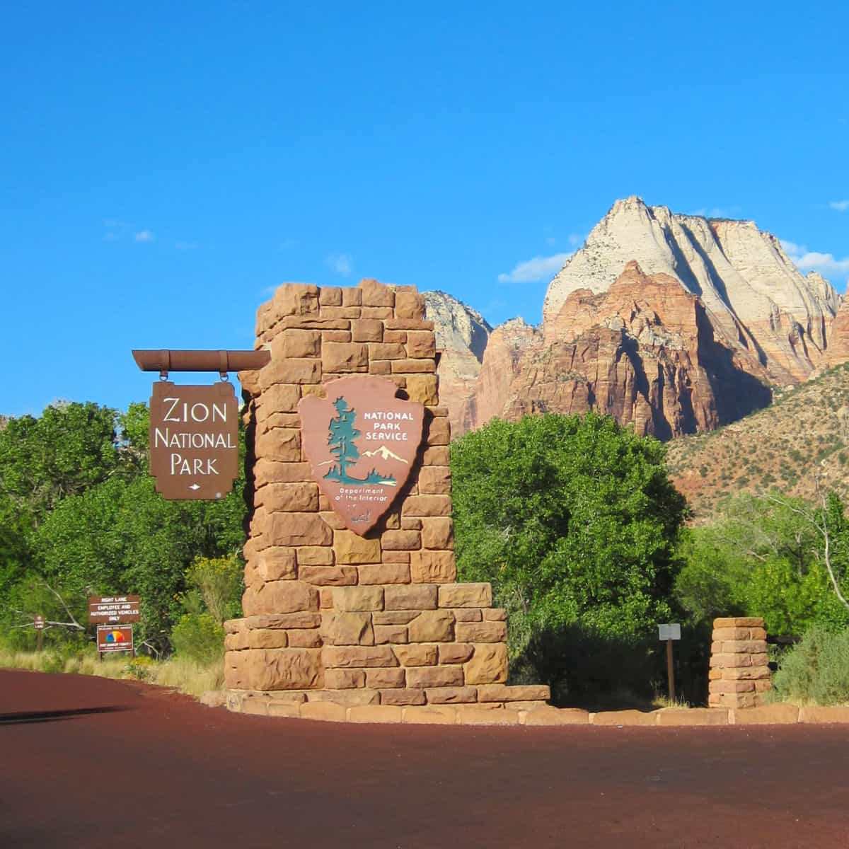 Zion National Park East Entrance Sign