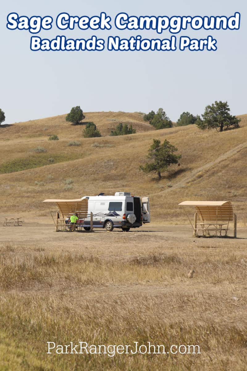 campers at Sage Creek Campground at Badlands National Park in South Dakota