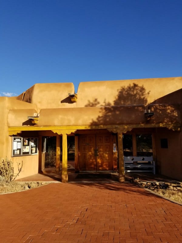 Visitor center entrance door at Pecos NHP