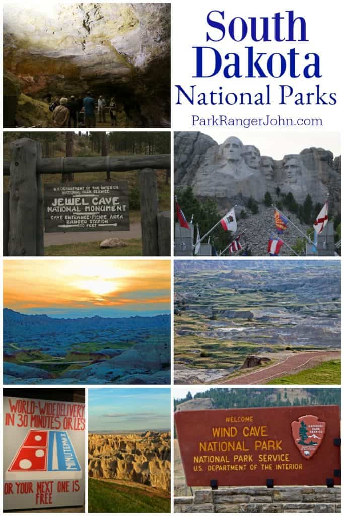 Collage of photos from South Dakota National Parks 