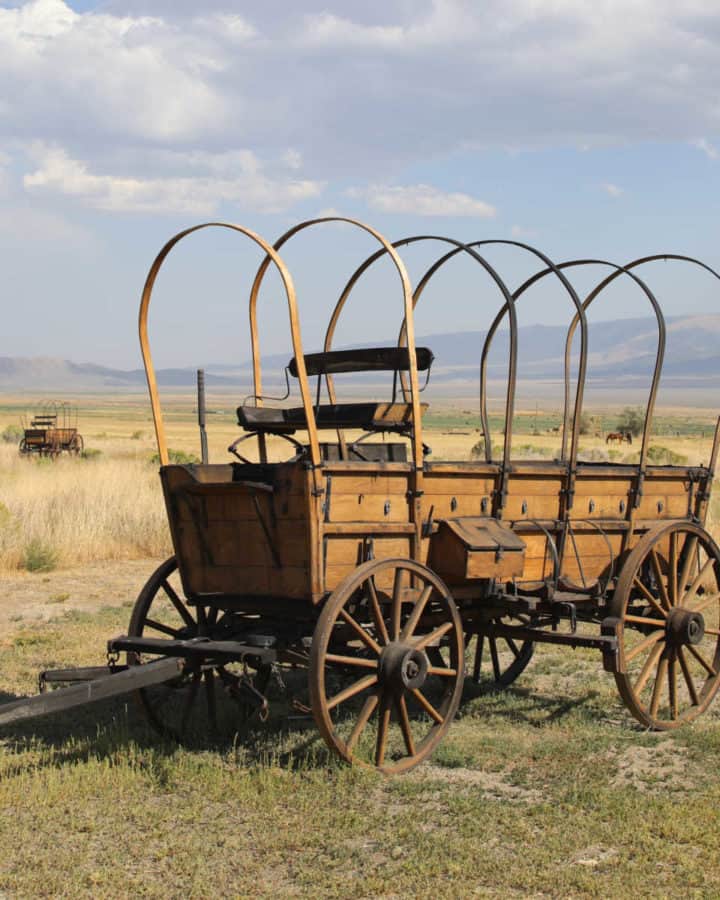 wagon at the City of Rocks Interpretative Center for the California Trail