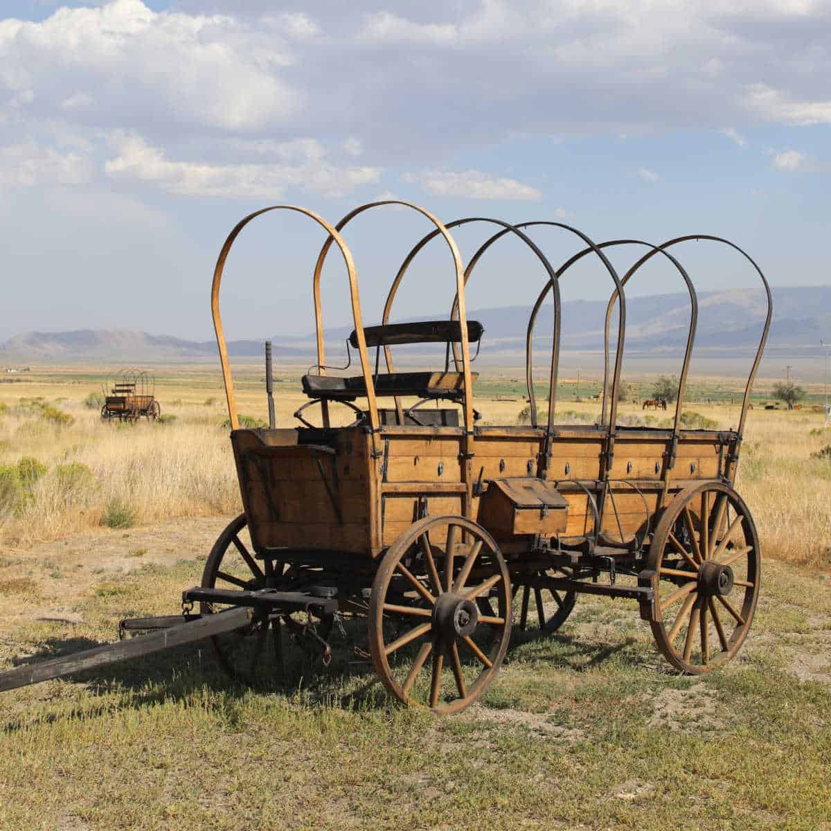 wagon at the City of Rocks Interpretative Center for the California Trail