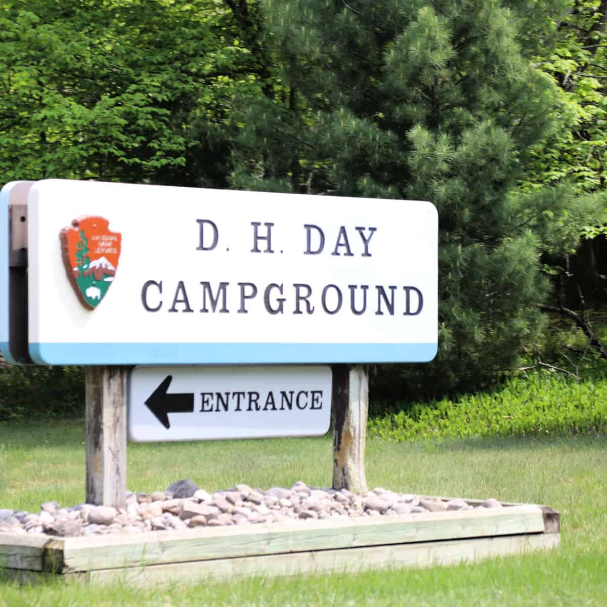 D.H. Day Campground entrance sign for Sleeping Bear Dunes National Lakeshore