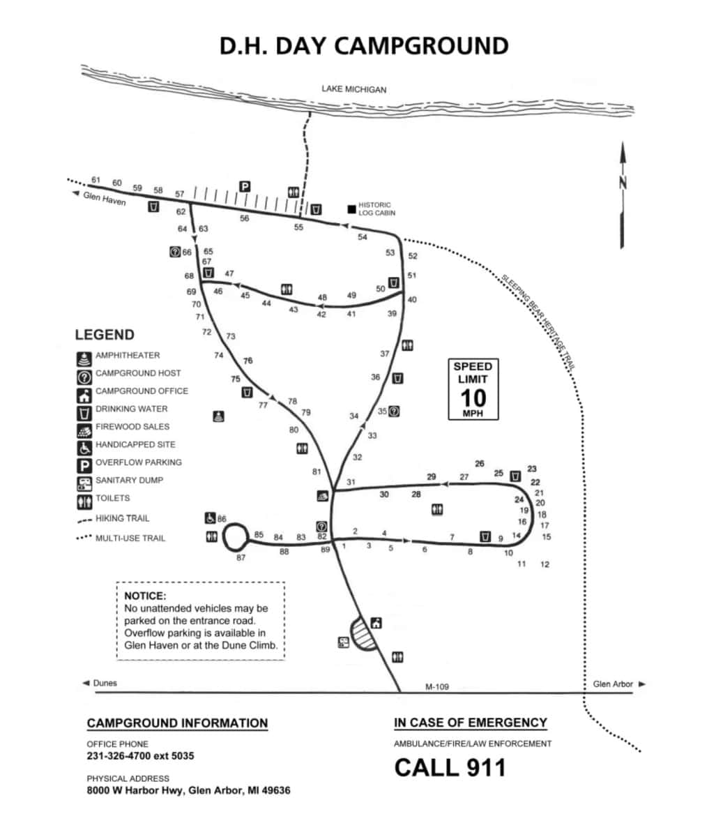 D.H. Day Campground in at Sleeping Bear Dunes National Lakeshore