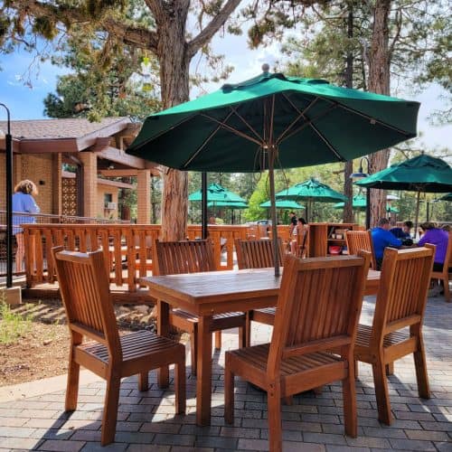 Outdoor seating at Yavapai Tavern