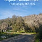 Photo of Potwisha Campground with text "Potwisha Campground Sequoia National Park by ParkRangerJohn.com"