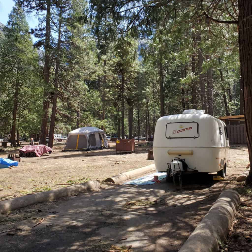 Campsite in the Upper Pines Campground Yosemite National Park