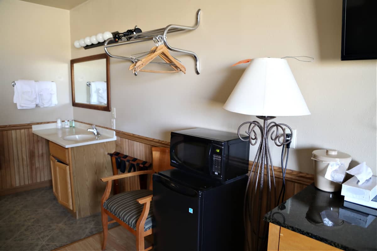 Micro Fridge and microwave are some of the amenities available at Badlands Inn