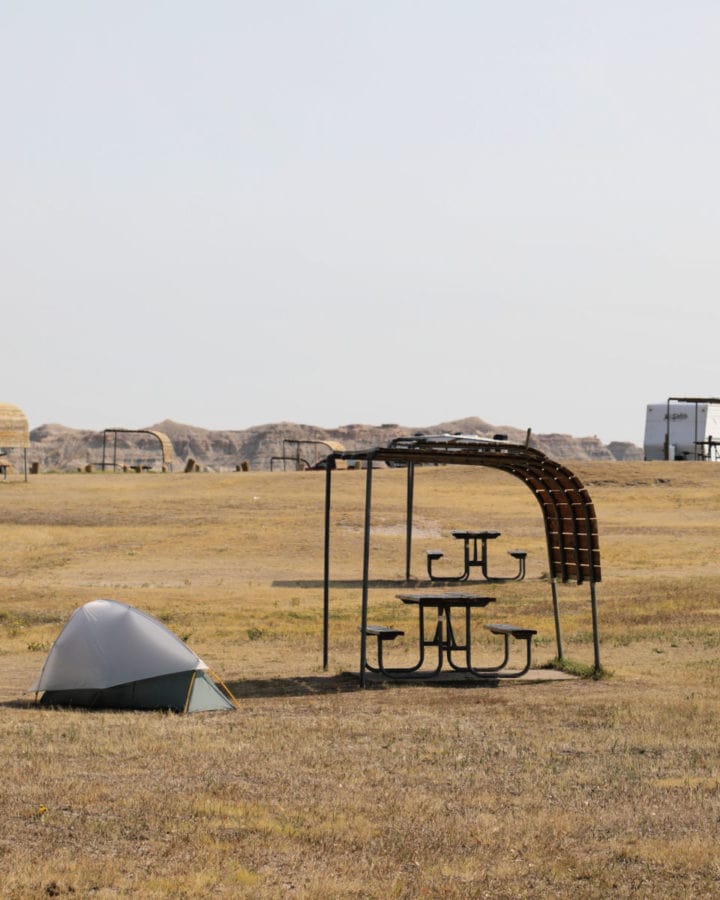 Camping at Cedar Pass Campground in Badlands National Park