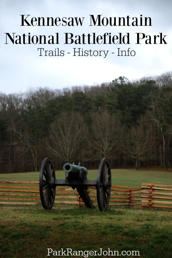 Kennesaw Mountain National Battlefield Park over a cannon in a field