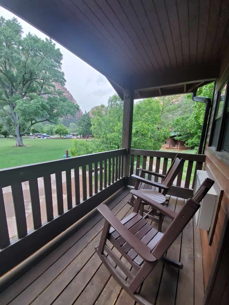 Balcony at the Zion National Park Lodge