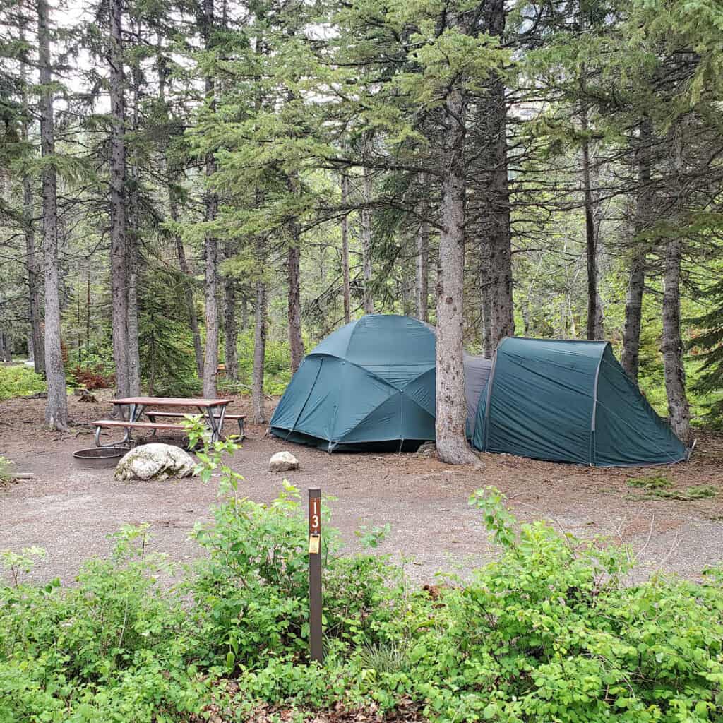 Campsite 13 Many Glacier Campground Glacier National Park