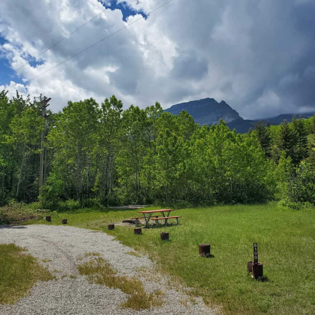 Campsite B100 St Marys Campground Glacier National Park