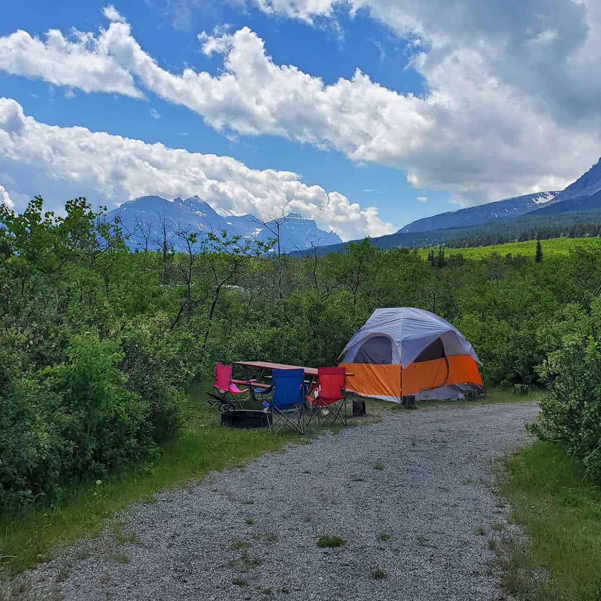 Campsite B85 St Marys Campground Glacier National Park in Montana