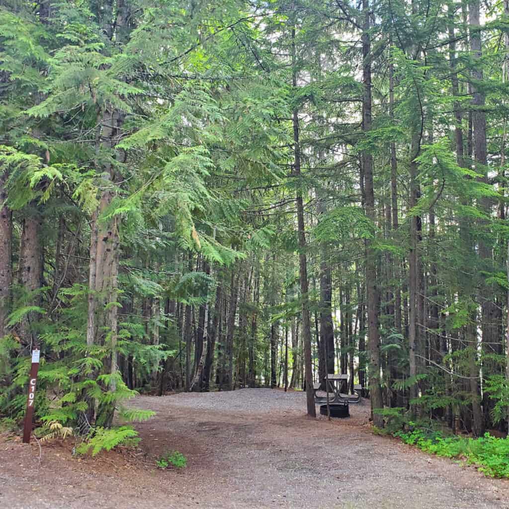 Campsite C107 Fish Creek Campground 