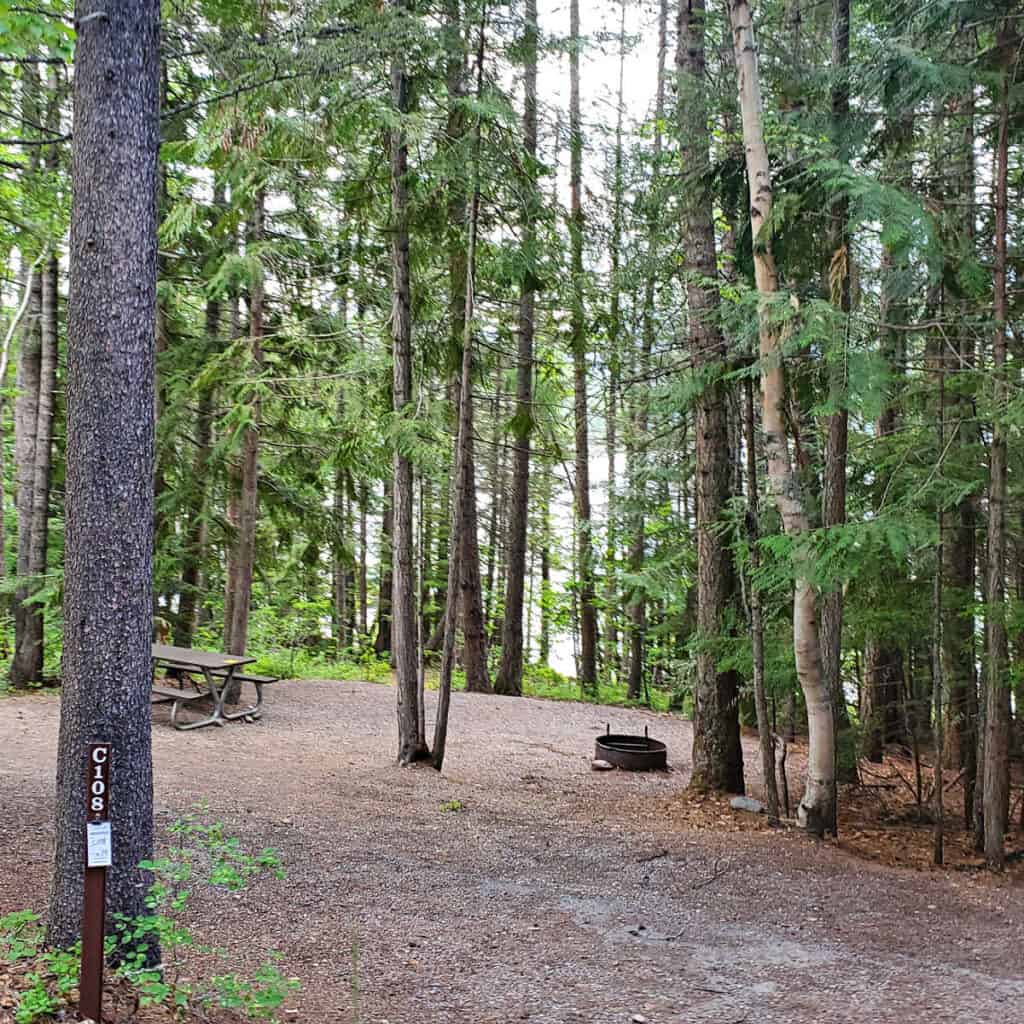 Campsite C108 Fish Creek Campground Glacier National Park