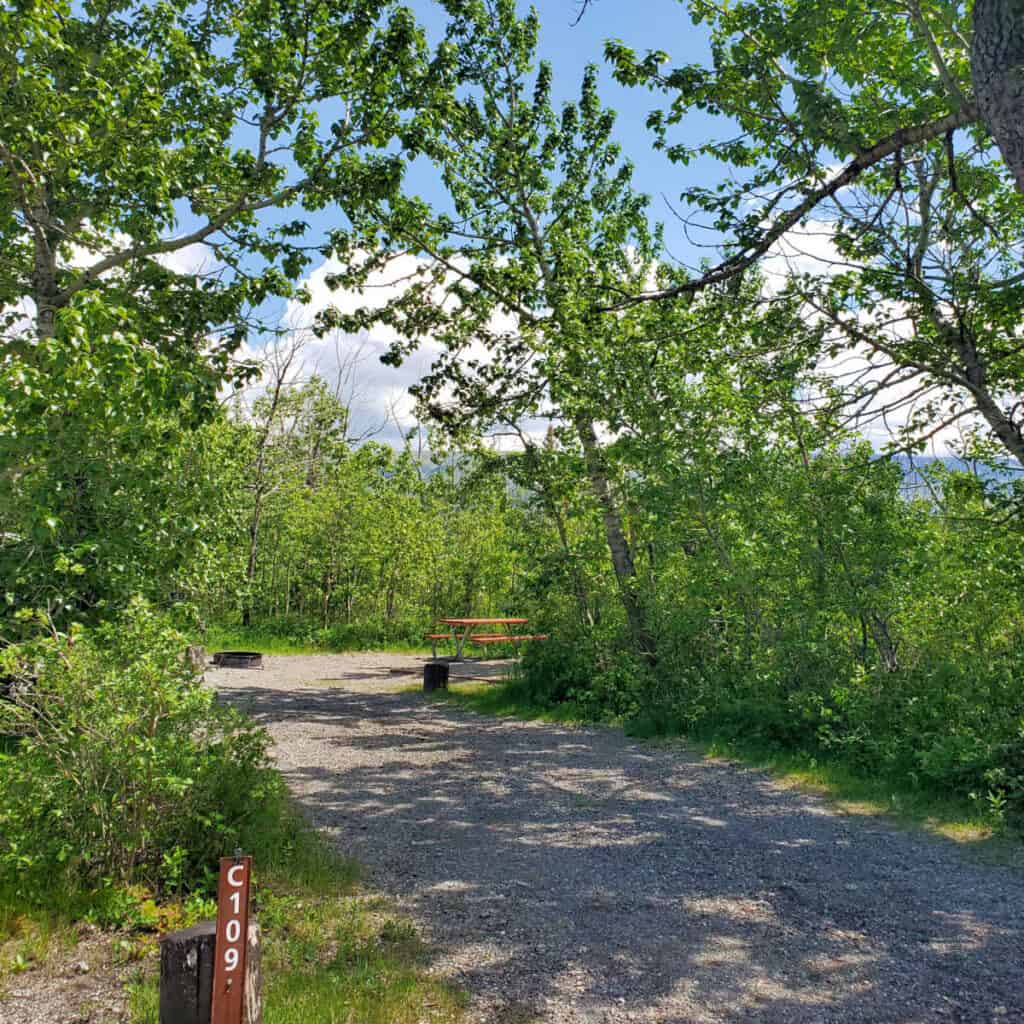 Campsite C109 St Marys Campground Glacier National Park