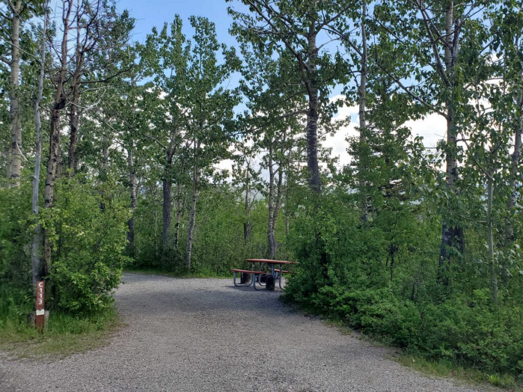 Campsite C113 St Marys Campground Glacier National Park