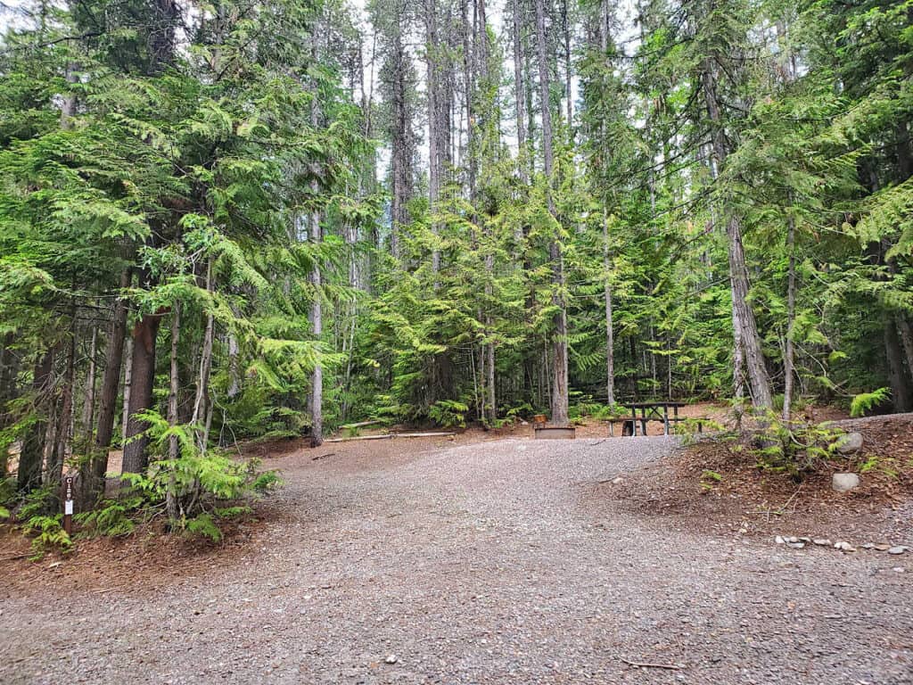 Campsite C128 Fish Creek Campground Glacier National Park