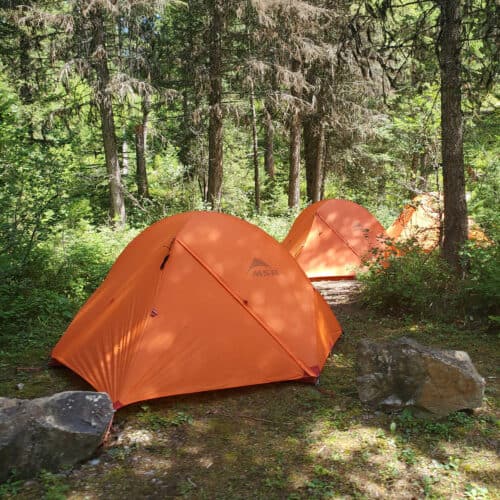 Campsite at Quartz Creek Campground Glacier National Park