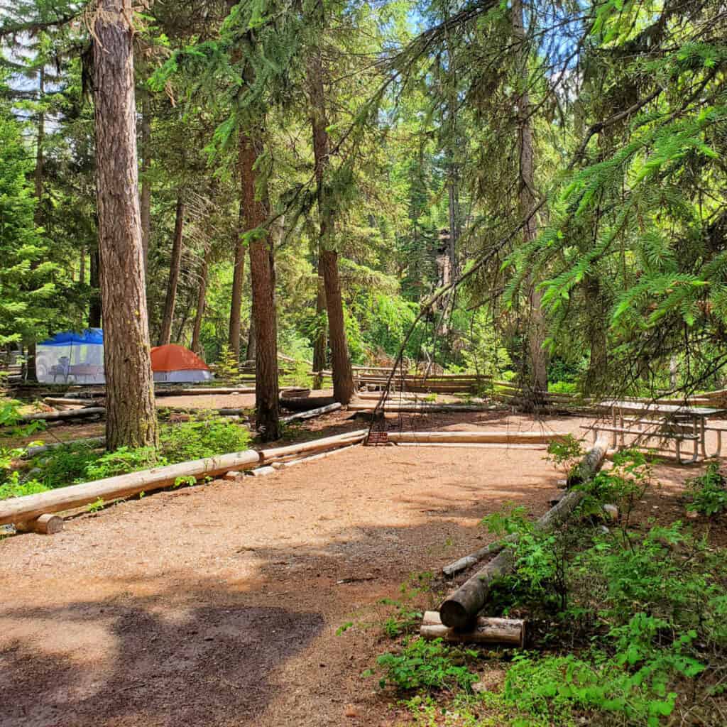 Campsite in Kintla Lake Campground
