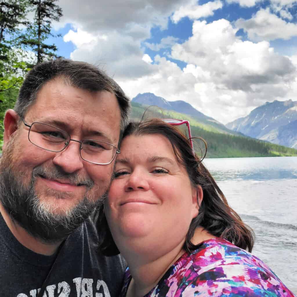 John & Tammilee at Kintla Lake Campground in Glacier National Park