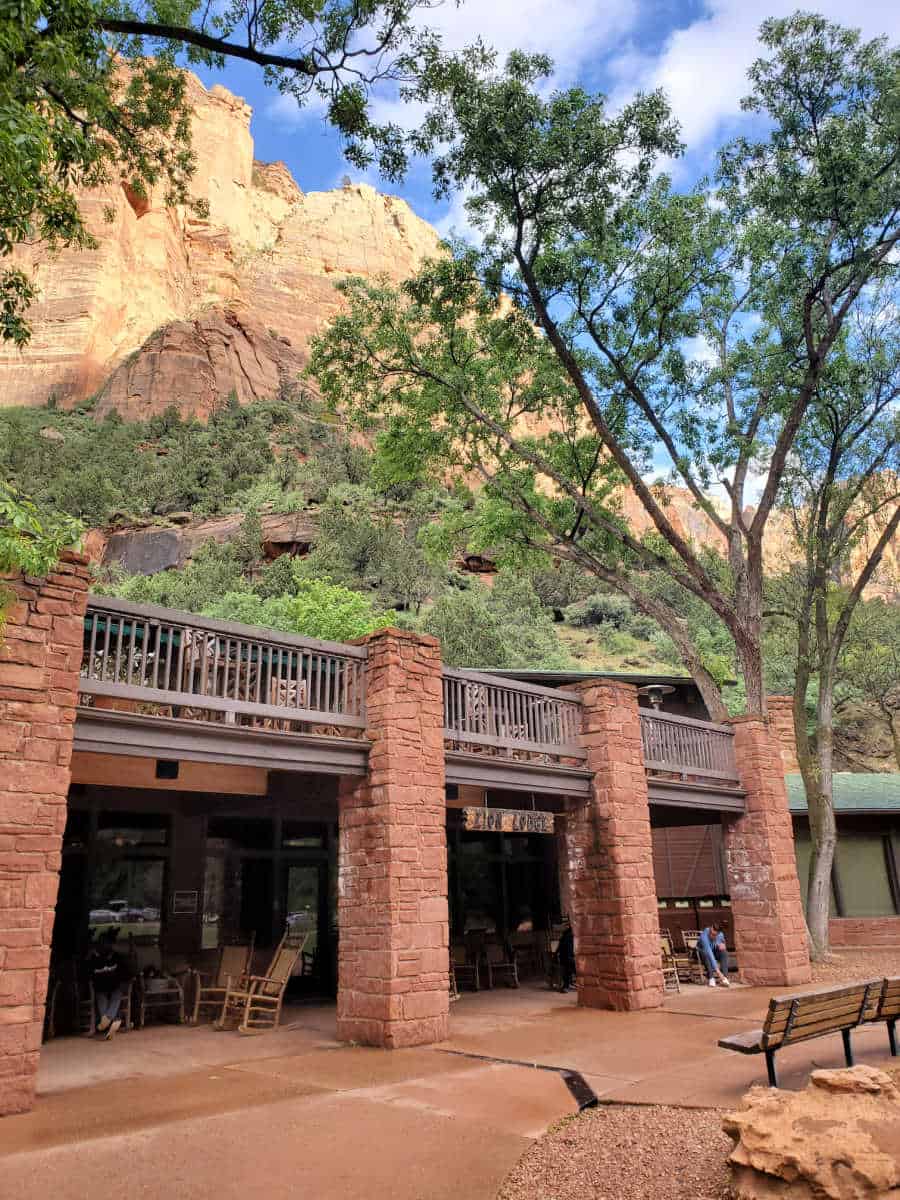 Front of the Zion National Park Lodge in Utah