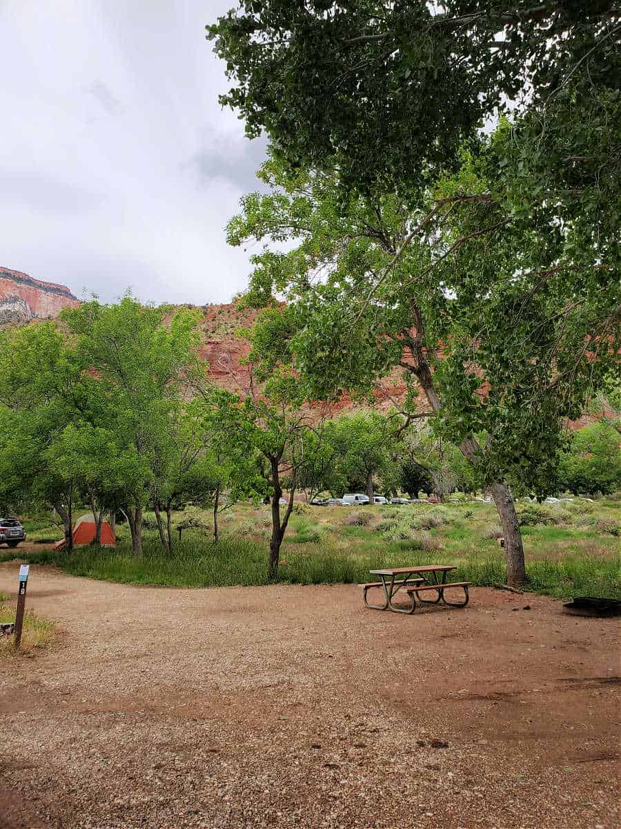 Campsite #119 South Campground Zion National Park