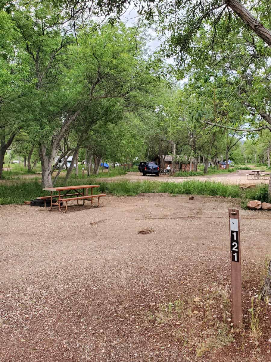 Campsite #121 South Campground Zion National Park