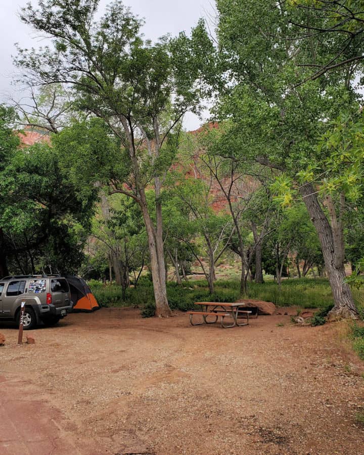 Campsite #122 South Campground Zion National Park