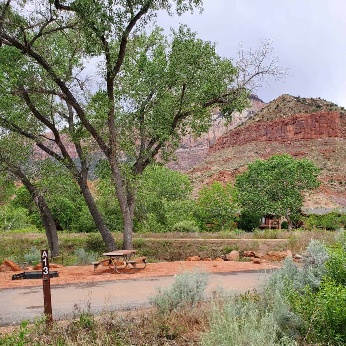 Campsite A13 Watchman Campground Zion National Park